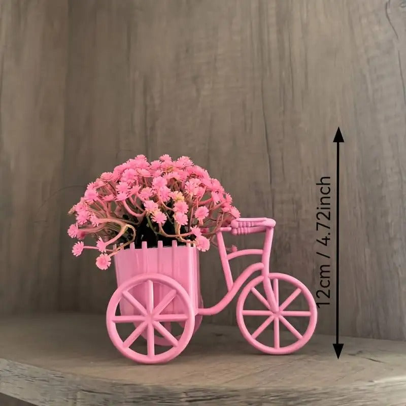 Mini Bicycle Flower Basket - Desktop & Shelf Decor