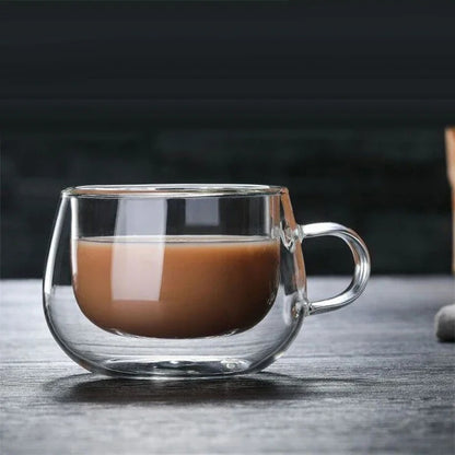 Double Wall Glass Coffee Mug – Heat Resistant