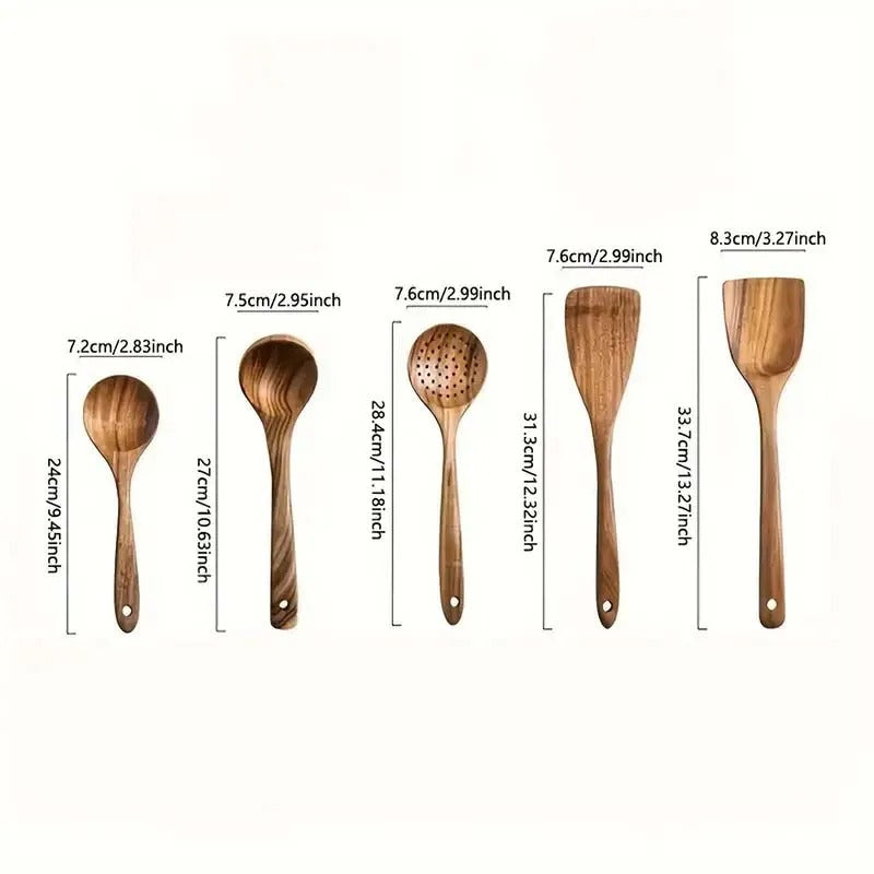 Premium Wooden Kitchen Utensil Set