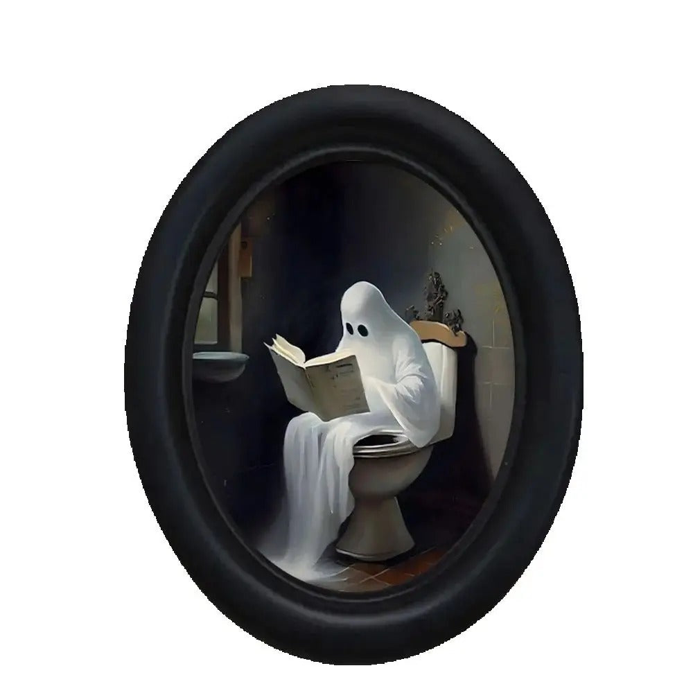 Ghost Reading on Toilet Wall Decor