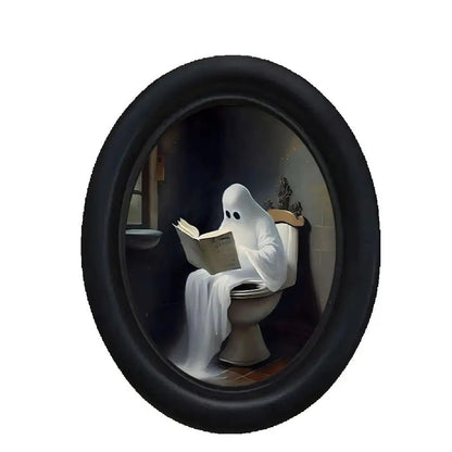 Ghost Reading on Toilet Wall Decor
