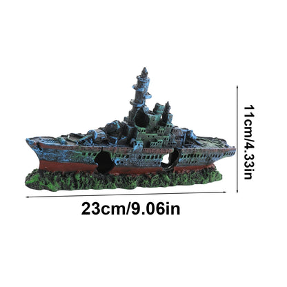 Sunken Ship Aquarium Decoration