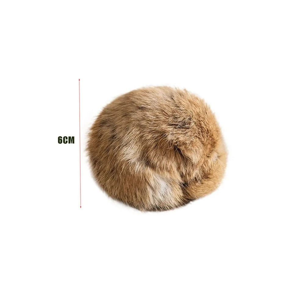 Fluffy Rabbit Fur Cat Toy Ball