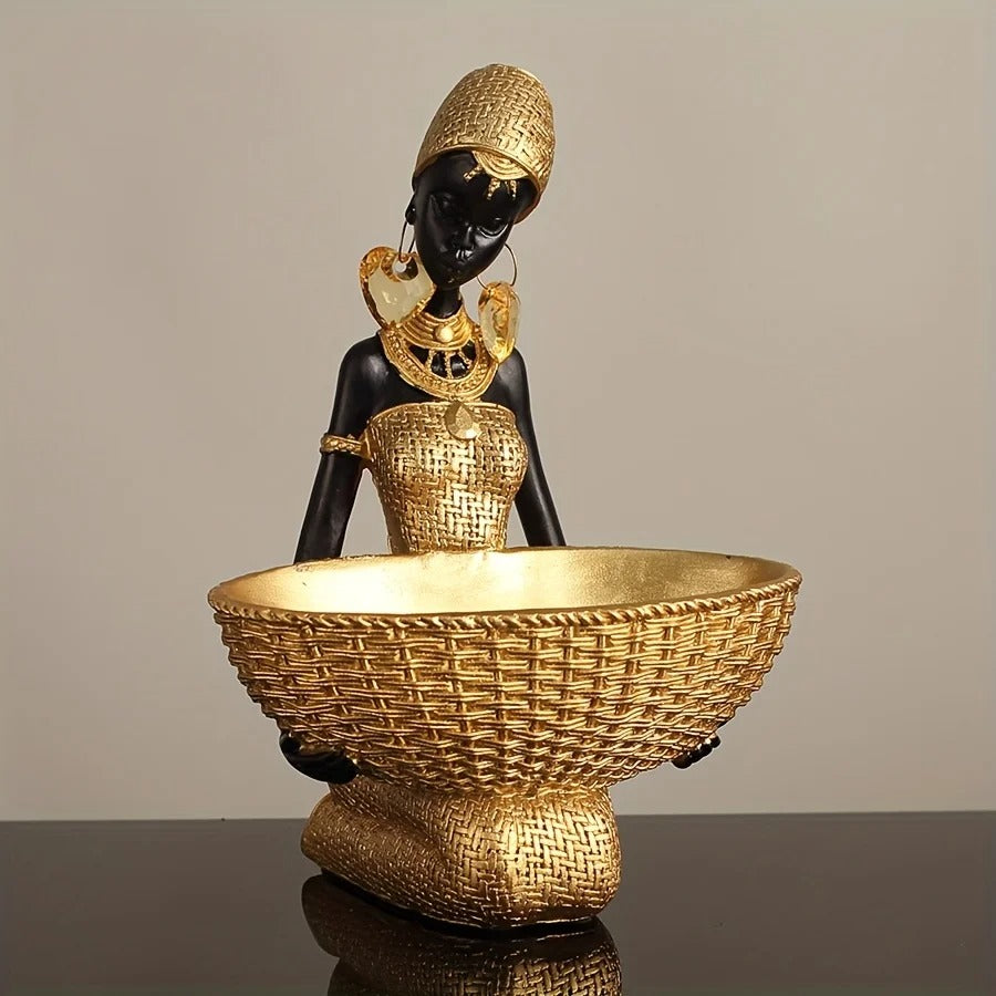 3-Piece African Lady Figurine Set