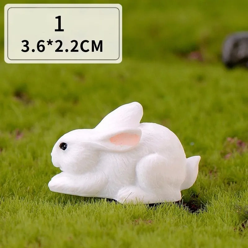 12-Piece Mini Bunny Figurine Set