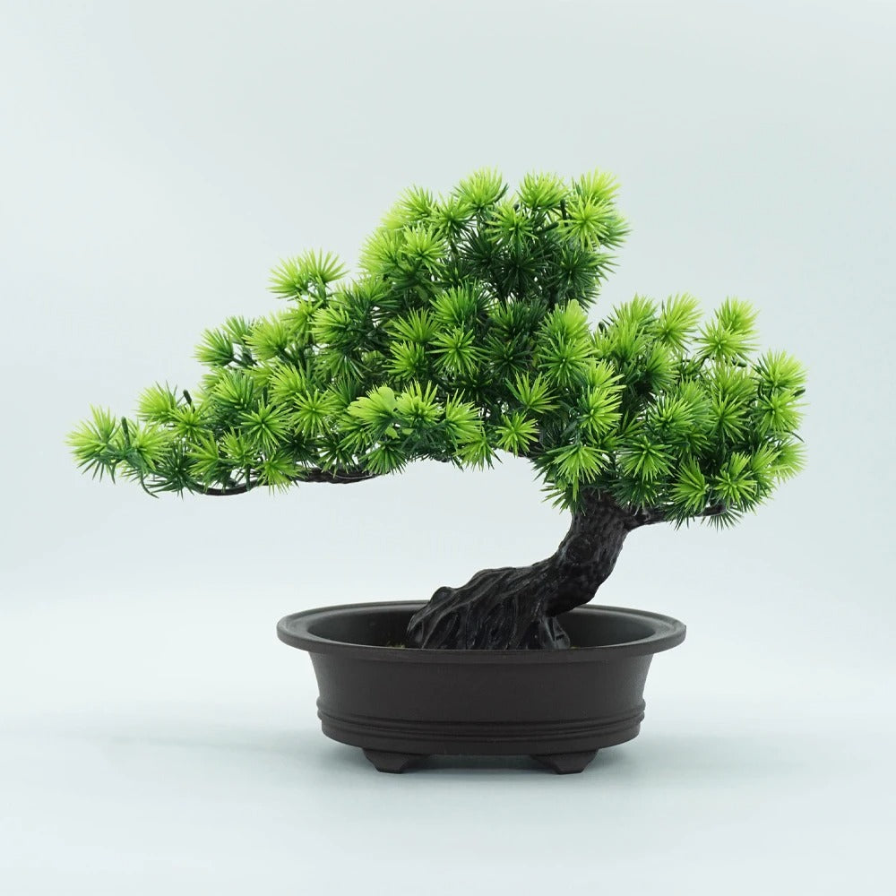 Lifelike Mini Bonsai Plant – Artificial Greenery Décor