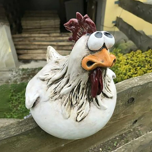 Funny Chicken Fence Decor