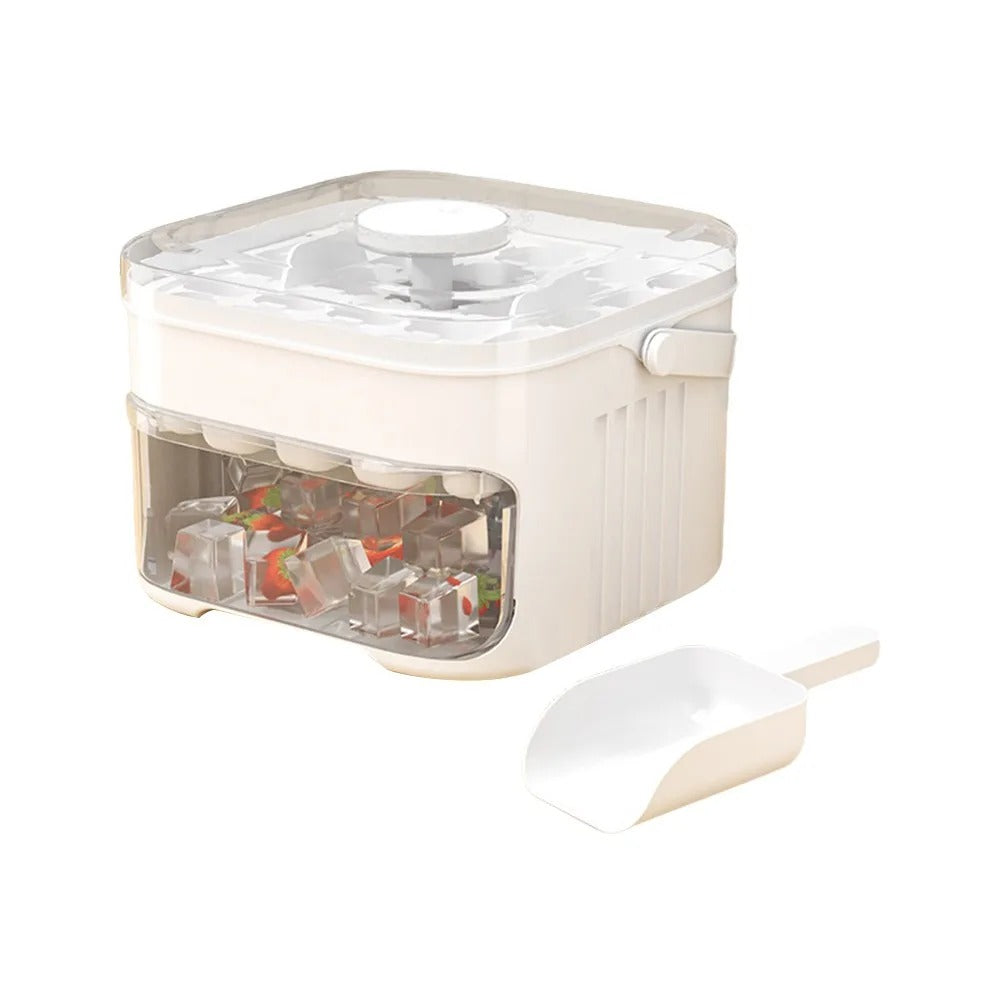 Easy Press Ice Cube Maker with Storage Box
