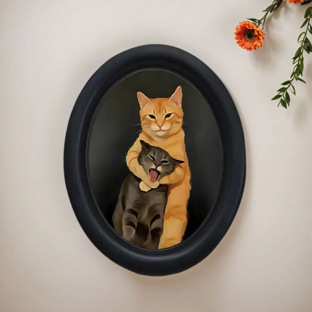 Funny Fighting Cat Desk Decor