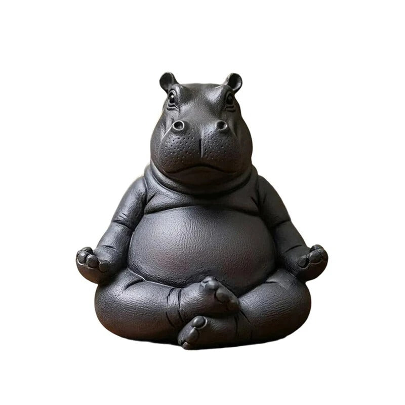 Yoga Hippo Statue Home & Office Decor - Set 8 Pieces