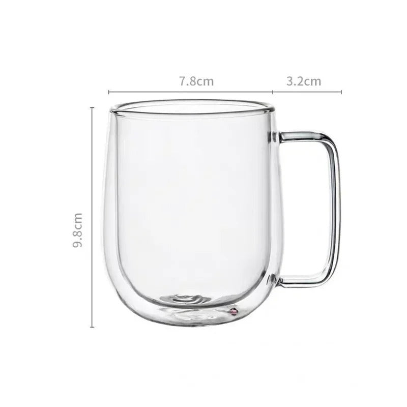 Double Wall Glass Coffee Mug – Heat Resistant