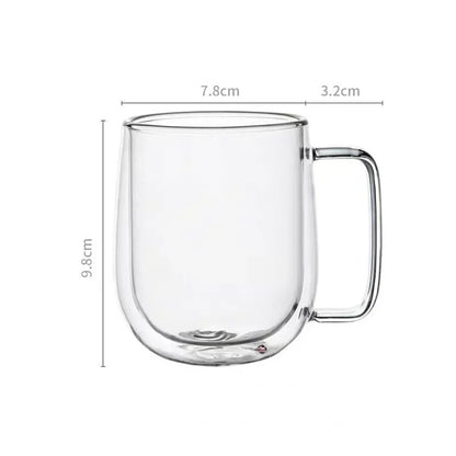 Double Wall Glass Coffee Mug – Heat Resistant