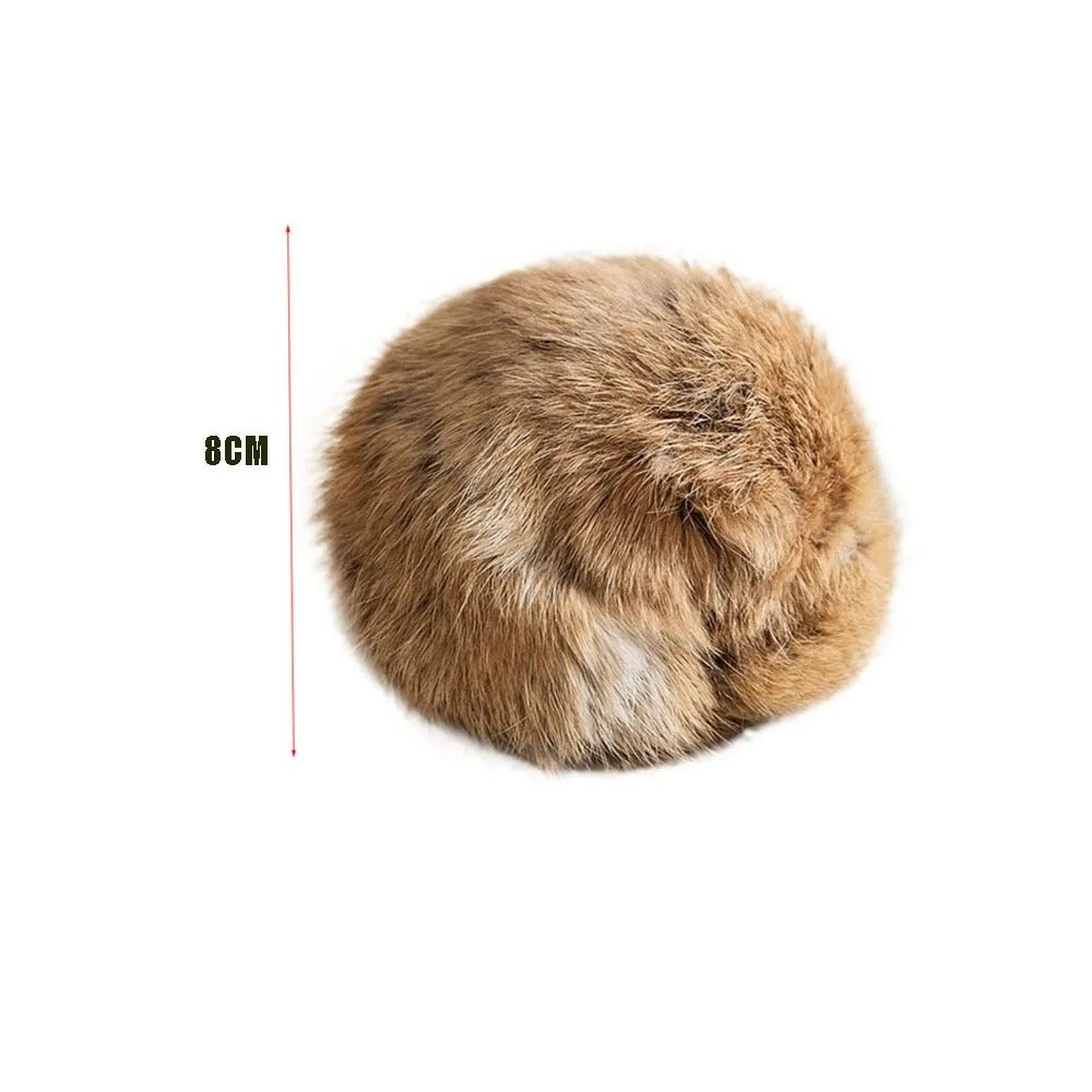 Fluffy Rabbit Fur Cat Toy Ball
