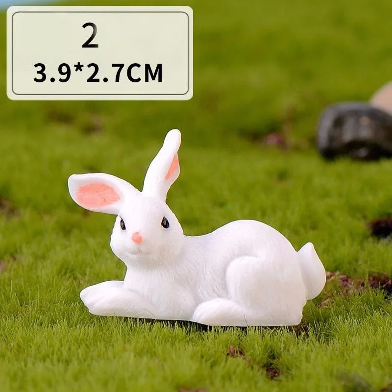 12-Piece Mini Bunny Figurine Set