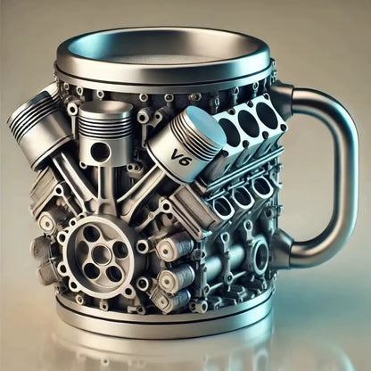 V8 Engine Coffee Mug – Realistic Car Engine Mug