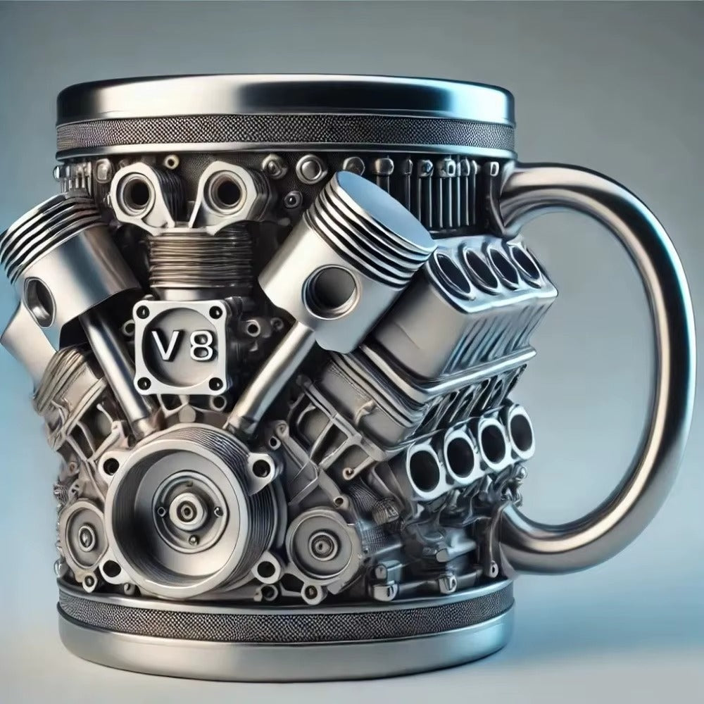 V8 Engine Coffee Mug – Realistic Car Engine Mug