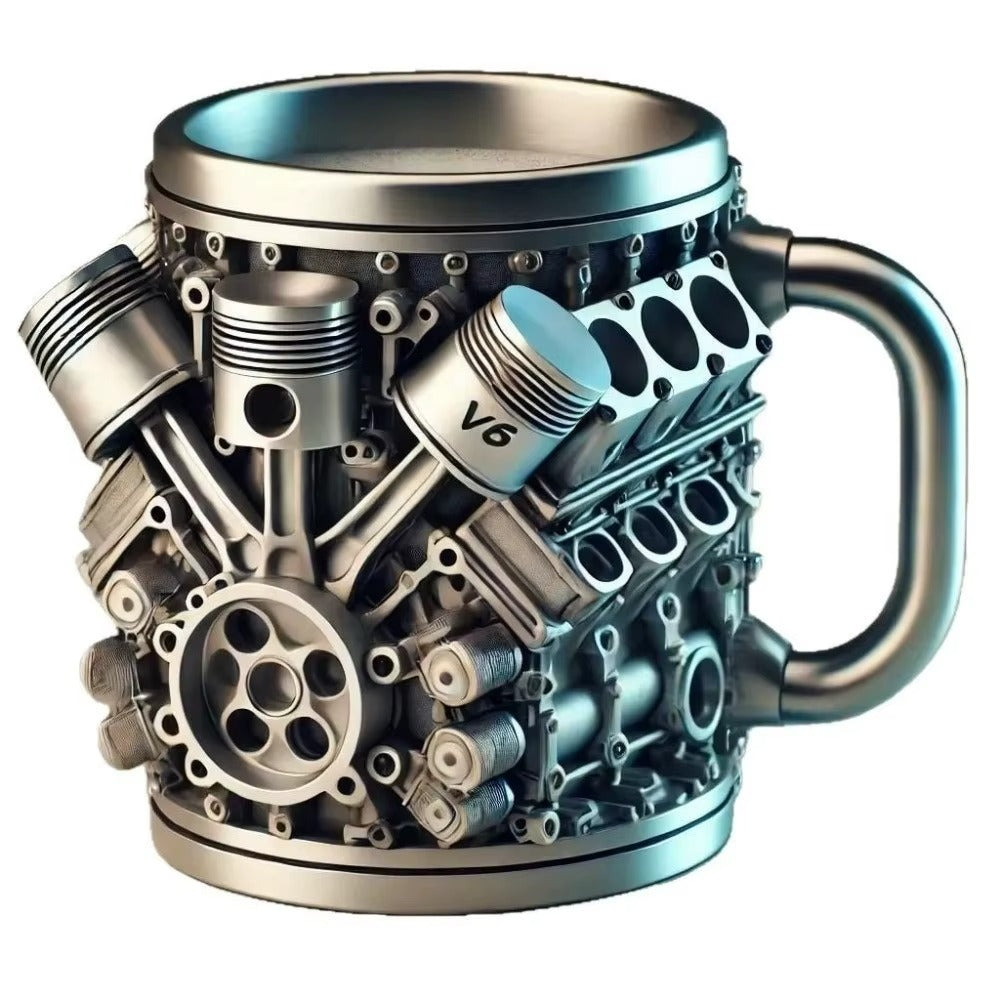 V8 Engine Coffee Mug – Realistic Car Engine Mug