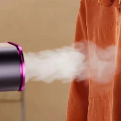 SmoothPress garment steamer producing steam for clothing